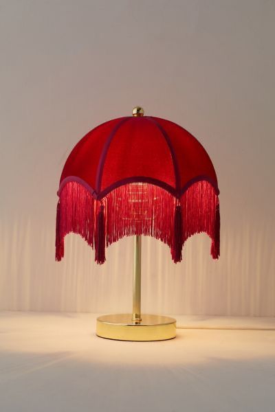 Vintage Velvet Table Lamp